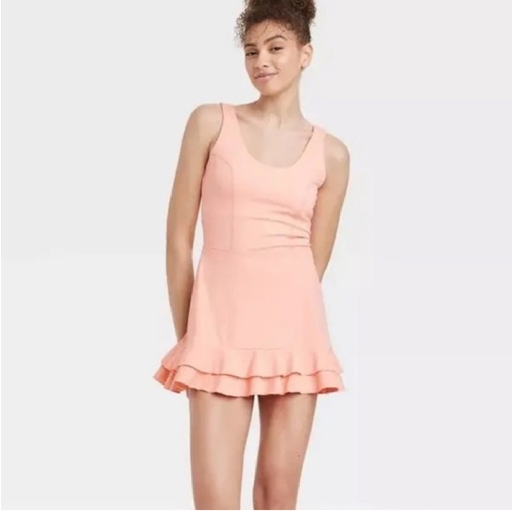 JoyLab Ruffle Active Tennis Dress Skort peach